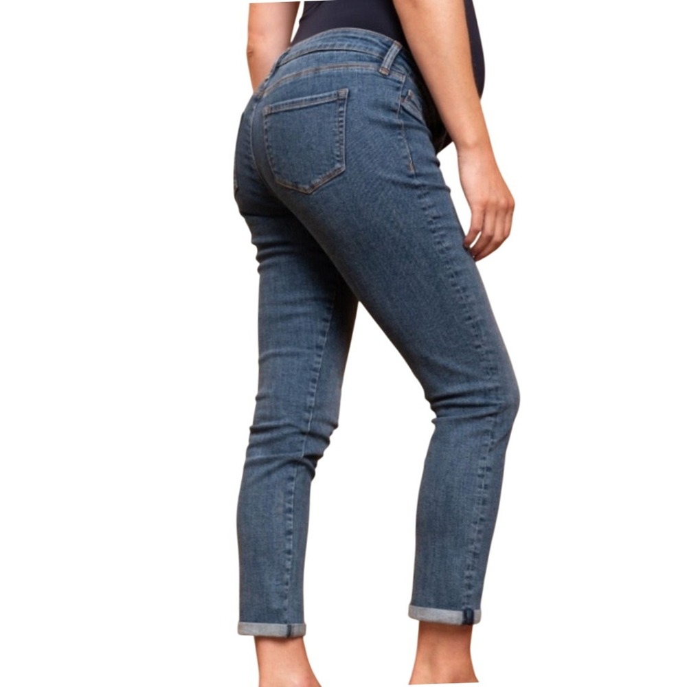 Seraphine Womens 14 Russell Organic Slim Boyfriend Fit Maternity Jeans NWT - Picture 2 of 16